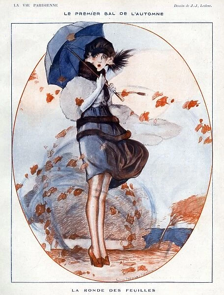 La Vie Parisienne 1919 1910s France Julien Jacques Leclerc illustrations Autumn seasons