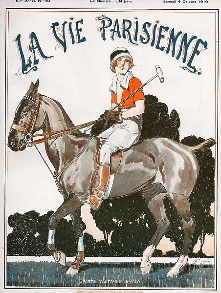 La Vie Parisienne 1919 1910s France Rene Vincent magazines horses polo riding woman