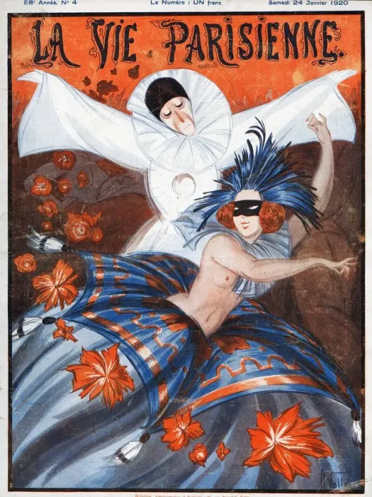Framed Print : La Vie Parisienne 1920 1920s France Armand Vallee magazines illustrations masquerade Framed Print : La Vie Parisienne 1920 1920s France Armand Vallee magazines illustrations masquerade