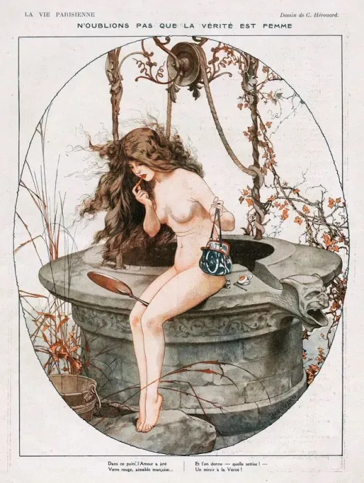 Framed Print : La Vie Parisienne 1920 1920s France cc applying make-up makeup lipsticks nudes naked Framed Print : La Vie Parisienne 1920 1920s France cc applying make-up makeup lipsticks nudes naked