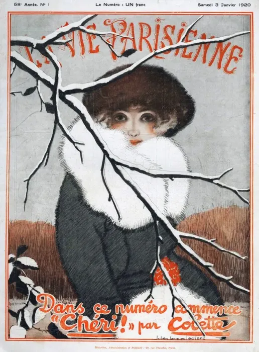 Framed Print : La Vie Parisienne 1920 1920s France cc womens coats hats furs portraits magazines