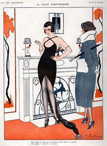 La Vie Parisienne 1920 1920s France Fabien Fabiano Illustrations womens dresses erotica