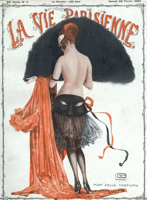 Framed Print : La vie Parisienne 1920 1920s France Georges Leonnec magazines showgirls fans masks Framed Print : La vie Parisienne 1920 1920s France Georges Leonnec magazines showgirls fans masks