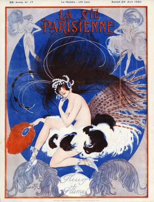 Framed Print : La vie Parisienne 1920 1920s France Valdes magazines erotica dancers showgirls