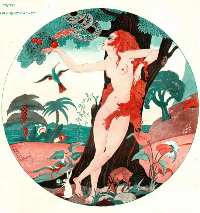 Framed Print : La Vie Parisienne 1920s France cc edam and eve the garden of eden temptation illustrations Framed Print : La Vie Parisienne 1920s France cc edam and eve the garden of eden temptation illustrations