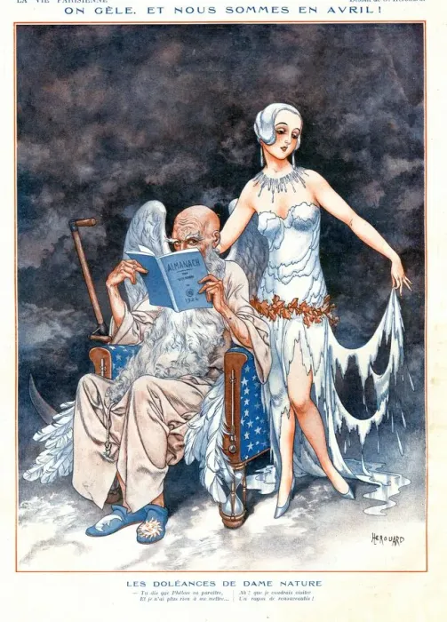 Framed Print : La Vie Parisienne 1920s France cc illustrations glamour angels old father time almanacs Framed Print : La Vie Parisienne 1920s France cc illustrations glamour angels old father time almanacs