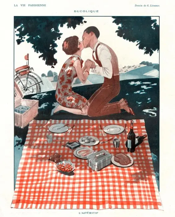 Framed Print : La Vie Parisienne 1920s France cc picnics kissing food eating summer Framed Print : La Vie Parisienne 1920s France cc picnics kissing food eating summer