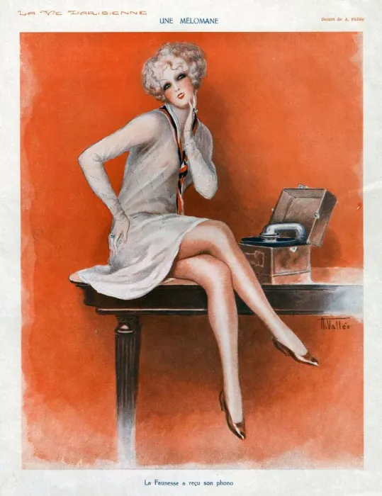 Framed Print : La Vie Parisienne 1920s France cc relaxing listening records players Framed Print : La Vie Parisienne 1920s France cc relaxing listening records players