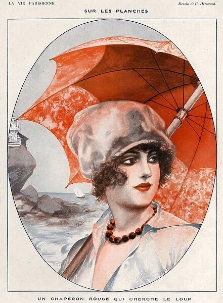 La Vie Parisienne 1920s France Herouard umbrellas womens womenAs hats illustrations