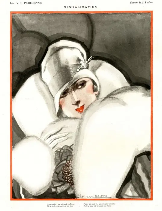 Framed Print : La Vie Parisienne 1920s France J leclerc cc deco illustrations glamour womens fur Framed Print : La Vie Parisienne 1920s France J leclerc cc deco illustrations glamour womens fur