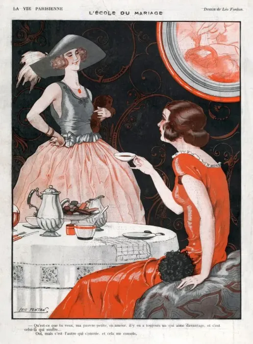 Framed Print : La Vie Parisienne 1920s France Leo Fontan illustrations finishing schools drinking Framed Print : La Vie Parisienne 1920s France Leo Fontan illustrations finishing schools drinking