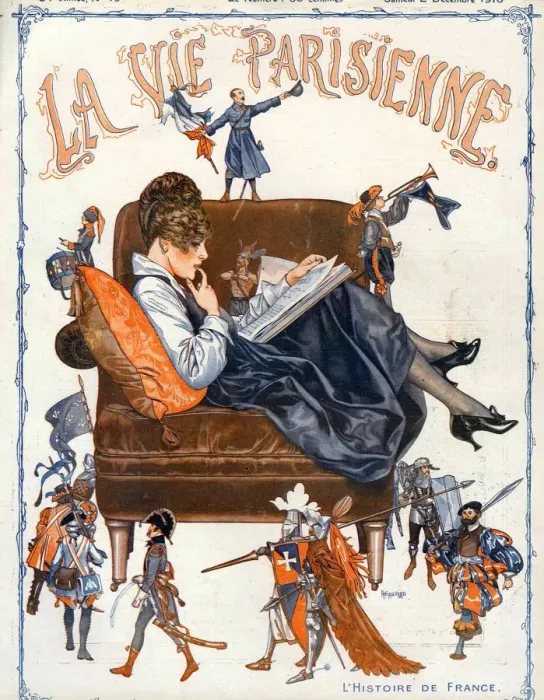 Framed Print : La Vie Parisienne 1920s France reading soldiers cc revolution Framed Print : La Vie Parisienne 1920s France reading soldiers cc revolution