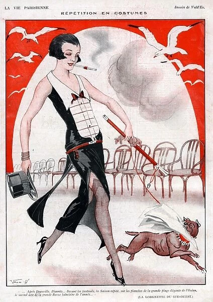 La Vie Parisienne 1920s France Valdes illustrations erotica women woman dogs cabaret