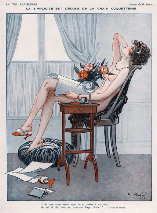 Framed Print : La Vie Parisienne 1920s UK Georges Pavis erotica school of flirting naked nudes Framed Print : La Vie Parisienne 1920s UK Georges Pavis erotica school of flirting naked nudes
