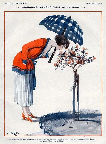 La Vie Parisienne 1922 1920s France Georges Pavis Illustrations womens umbrellas