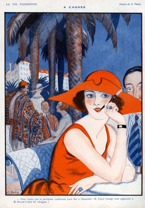 Framed Print : La Vie Parisienne 1922 1920s France Georges Pavis illustrations woman womens cafes