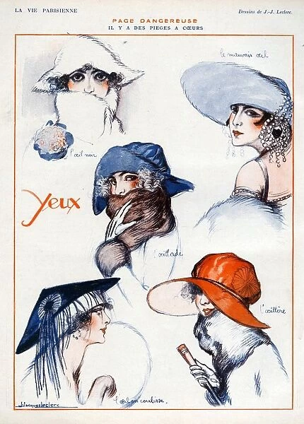 La Vie Parisienne 1922 1920s France Julien Jacques Leclerc illustrations womens portraits