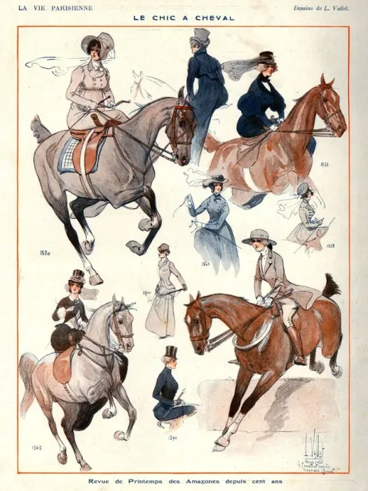 Framed Print : La Vie Parisienne 1922 1920s France L Vallet illustrations horses women woman riding Framed Print : La Vie Parisienne 1922 1920s France L Vallet illustrations horses women woman riding
