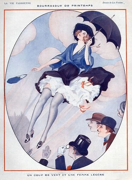 La Vie Parisienne 1922 1920s France Leo Fontan illustrations erotica unbrellas parasols