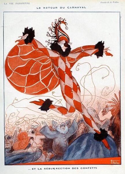 La Vie Parisienne 1922 1920s France A Vallee illustrations clowns harlequins carnivals