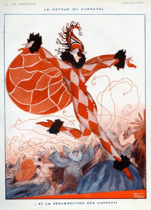 Framed Print : La Vie Parisienne 1922 1920s France A Vallee illustrations clowns harlequins carnivals Framed Print : La Vie Parisienne 1922 1920s France A Vallee illustrations clowns harlequins carnivals