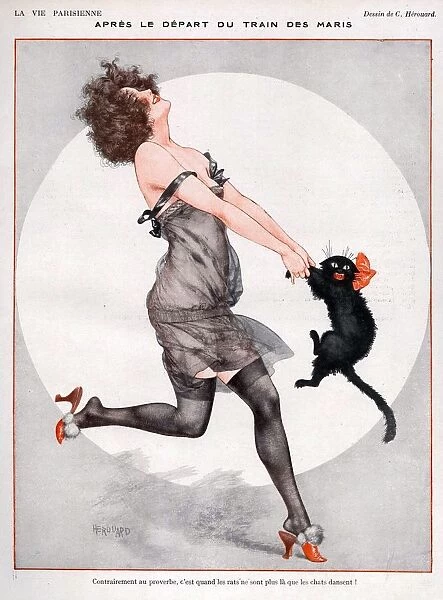 La Vie Parisienne 1923 1920s France C Herouard illustrations erotica dancing cats