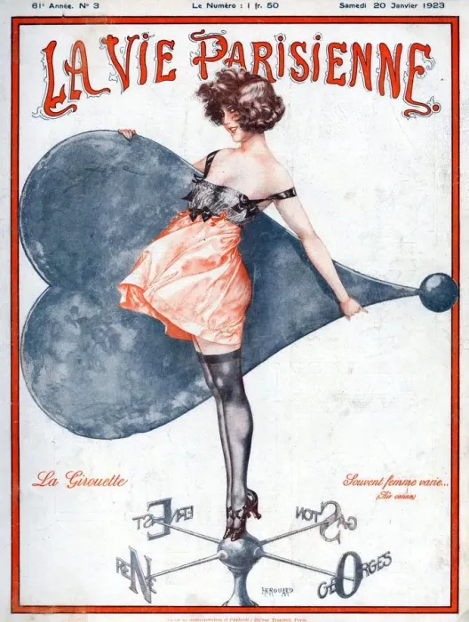 Framed Print : La Vie Parisienne 1923 1920s France C Herouard illustrations magazines weathervanes