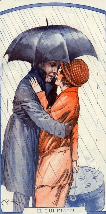 Framed Print : La Vie Parisienne 1923 1920s France Maurice Milliere illustrations raining umbrellas Framed Print : La Vie Parisienne 1923 1920s France Maurice Milliere illustrations raining umbrellas