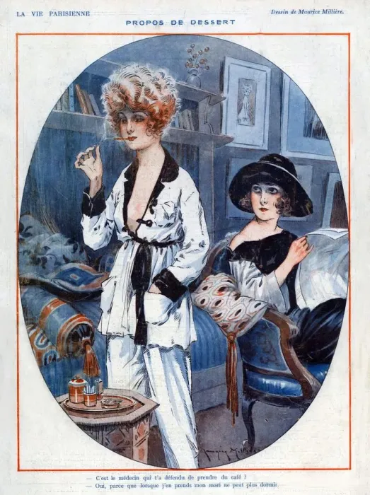Framed Print : La Vie Parisienne 1923 1920s France Maurice Milliere illustrations woman women reading Framed Print : La Vie Parisienne 1923 1920s France Maurice Milliere illustrations woman women reading