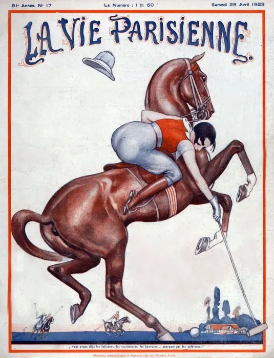 Framed Print : La Vie Parisienne 1923 1920s France Valdes illustrations magazines horses Polo Framed Print : La Vie Parisienne 1923 1920s France Valdes illustrations magazines horses Polo