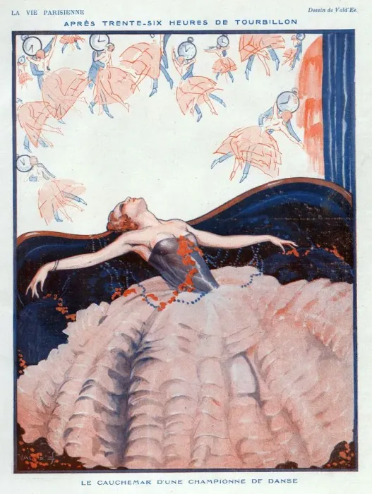 Framed Print : La Vie Parisienne 1923 1920s France Valdes illustrations womens dresses dreaming