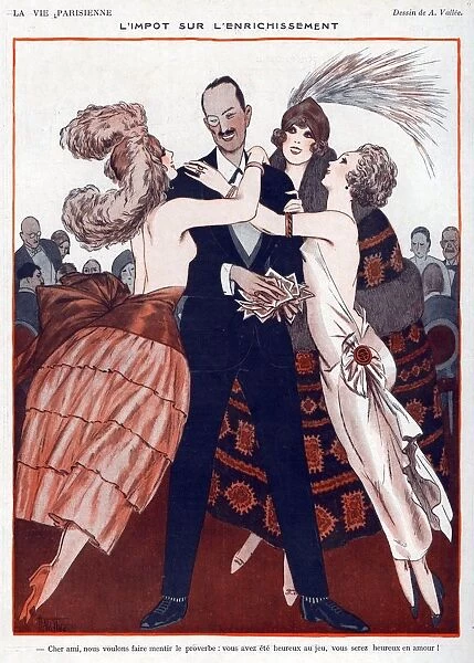 La Vie Parisienne 1923 1920s France A Vallee illustrations rivals gold diggers rich