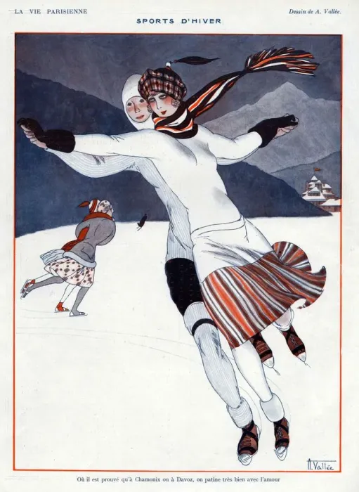 Framed Print : La Vie Parisienne 1923 1920s France A Vallee illustrations ice-skating ice skating Framed Print : La Vie Parisienne 1923 1920s France A Vallee illustrations ice-skating ice skating