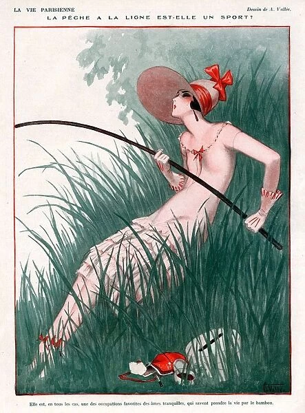 La Vie Parisienne 1924 1920s France Armand Vallee illustrations woman women fishing