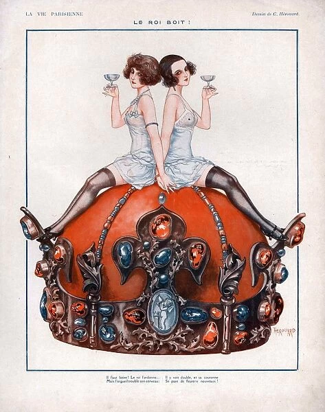 La Vie Parisienne 1924 1920s France cc erotica crowns drinking alcohol