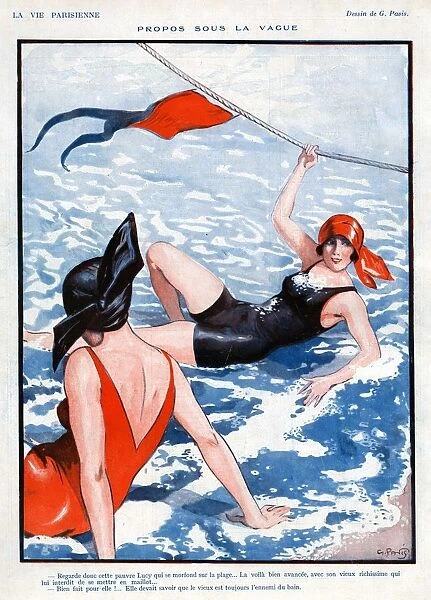 La Vie Parisienne 1924 1920s France Georges Pavis illustrations womens swimming