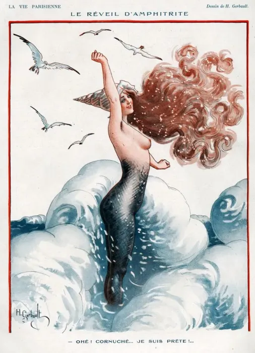 Framed Print : La Vie Parisienne 1924 1920s France H Gerbault illustrations erotica mermaids Framed Print : La Vie Parisienne 1924 1920s France H Gerbault illustrations erotica mermaids