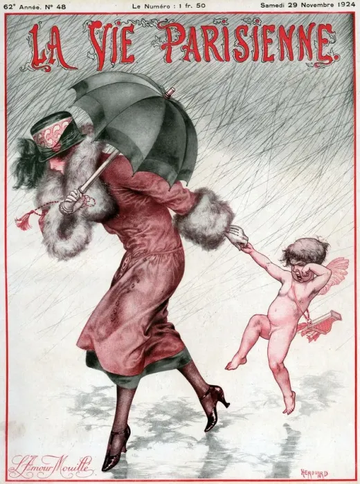 Framed Print : La Vie Parisienne 1924 1920s France illustrations raining winds windy cherubs cupids Framed Print : La Vie Parisienne 1924 1920s France illustrations raining winds windy cherubs cupids