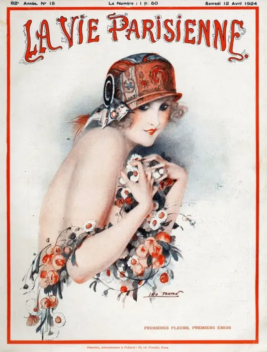 Framed Print : La Vie Parisienne 1924 1920s France Leo Pontan magazines portraits flowers hats Framed Print : La Vie Parisienne 1924 1920s France Leo Pontan magazines portraits flowers hats