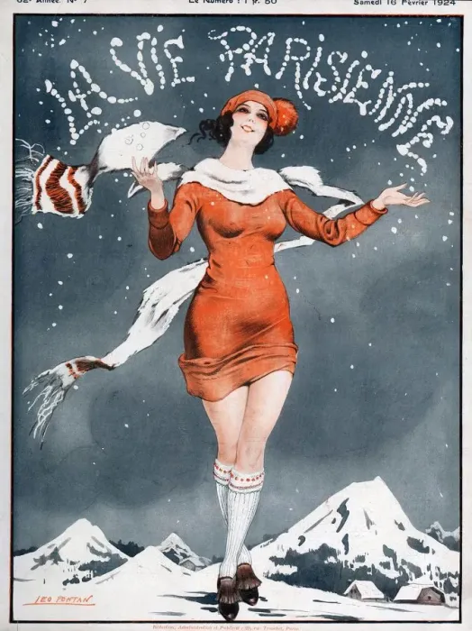 Framed Print : La Vie Parisienne 1924 1920s France Leo Pontan magazines winter snow womens scarves Framed Print : La Vie Parisienne 1924 1920s France Leo Pontan magazines winter snow womens scarves