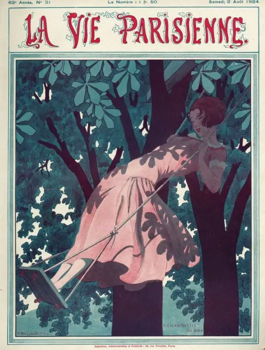 Framed Print : La Vie Parisienne 1924 1920s France magazines swings dresses womens Framed Print : La Vie Parisienne 1924 1920s France magazines swings dresses womens