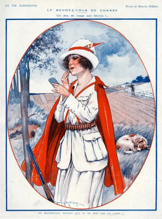 Framed Print : La Vie Parisienne 1924 1920s France Maurice Milliere illustrations make-up makeup