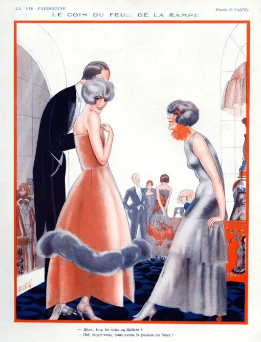 Framed Print : La Vie Parisienne 1924 1920s France Valdes illustrations womens dresses evening Framed Print : La Vie Parisienne 1924 1920s France Valdes illustrations womens dresses evening