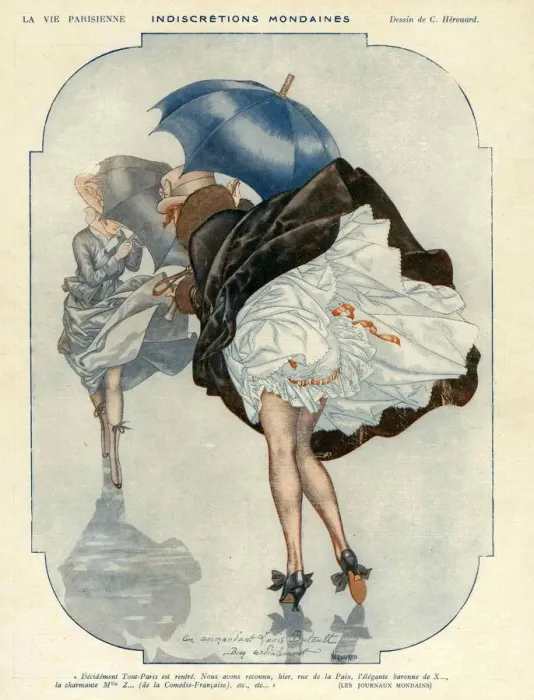 Framed Print : La Vie Parisienne 1925 1920s France cc stormy bad weather umbrellas womens windy Framed Print : La Vie Parisienne 1925 1920s France cc stormy bad weather umbrellas womens windy