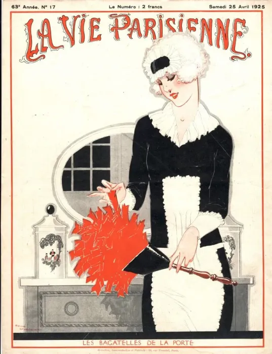 Framed Print : La Vie Parisienne 1925 1920s France erotica glamour art deco housework maids servants