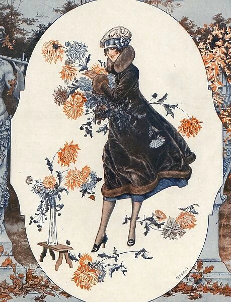 La Vie Parisienne 1925 1920s France Herouard flowers arranging womens coats illustrations