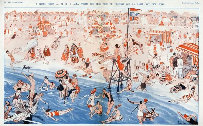 Framed Print : La Vie Parisienne 1925 1920s France Vallee beaches holidays seaside illustrations beach Framed Print : La Vie Parisienne 1925 1920s France Vallee beaches holidays seaside illustrations beach