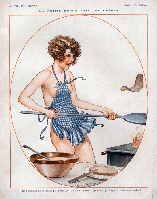 Framed Print : La Vie Parisienne 1926 1920s France cc cooking erotica pancakes naked chefs Framed Print : La Vie Parisienne 1926 1920s France cc cooking erotica pancakes naked chefs