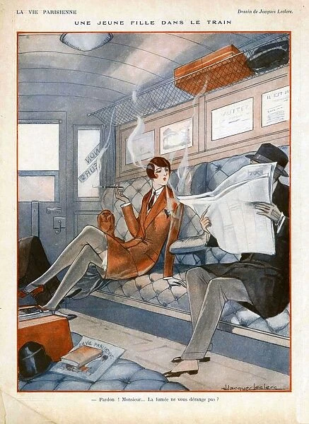 La Vie Parisienne 1926 1920s France cc trains railways women no smoking railroads