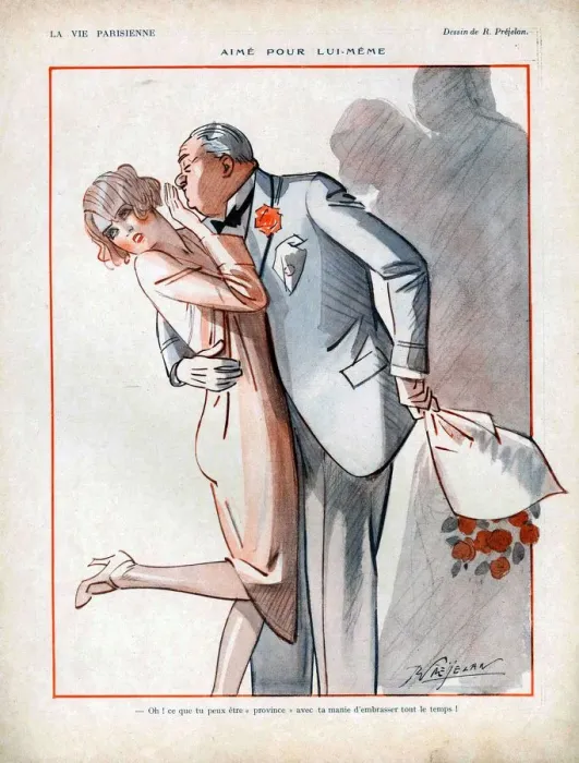 Framed Print : La Vie Parisienne 1926 1920s France cc unrequited embracing hugging kissing flowers Framed Print : La Vie Parisienne 1926 1920s France cc unrequited embracing hugging kissing flowers